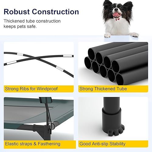 Miniatura 2 de GOJOOASIS Cama para perros al aire libre con toldo, impermeable para exteriores, cama para mascotas con toldo extraíble, refugio de cama para gatos,