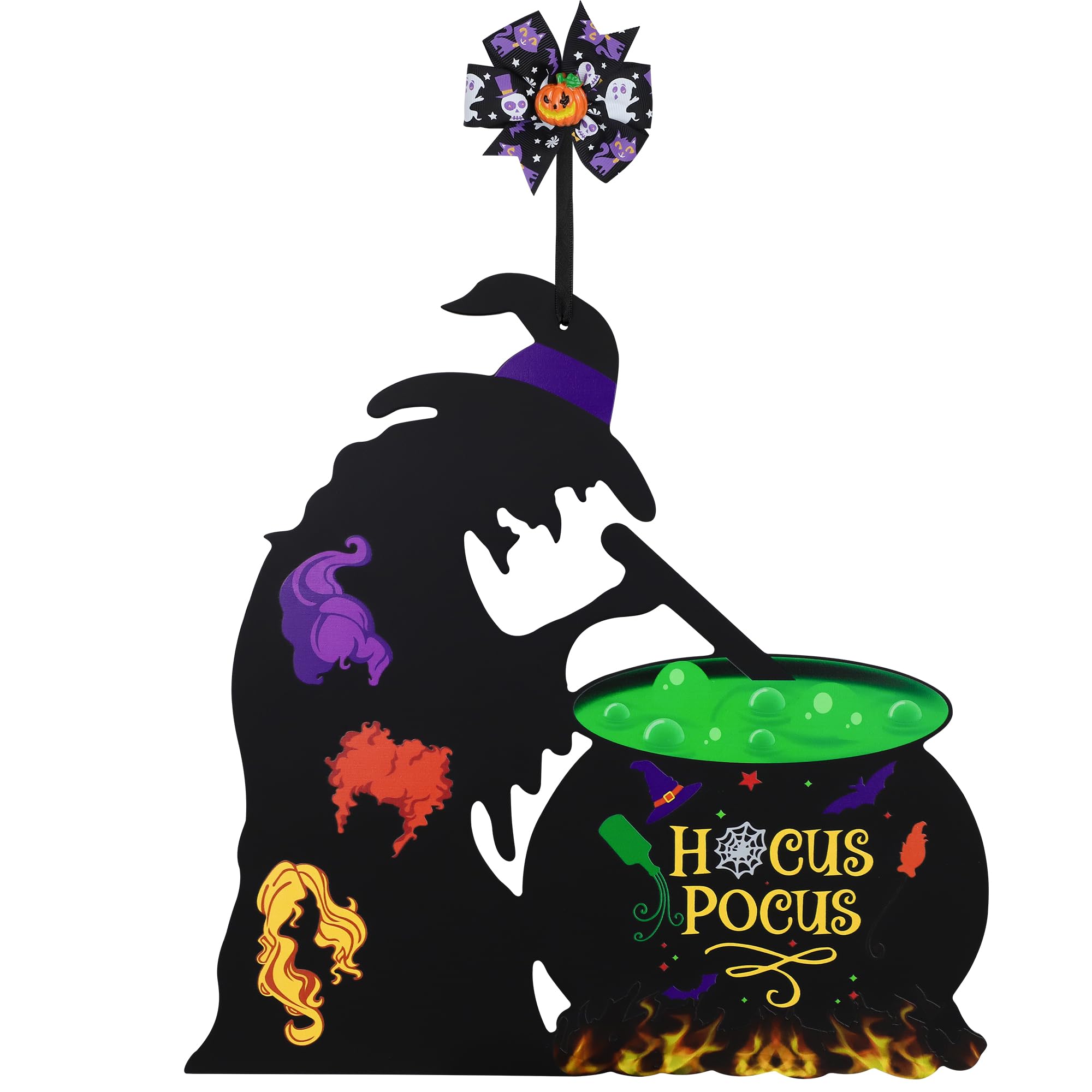Halloween Witch Door Sign, Hocus Pocus Door Sign for Front Door ...