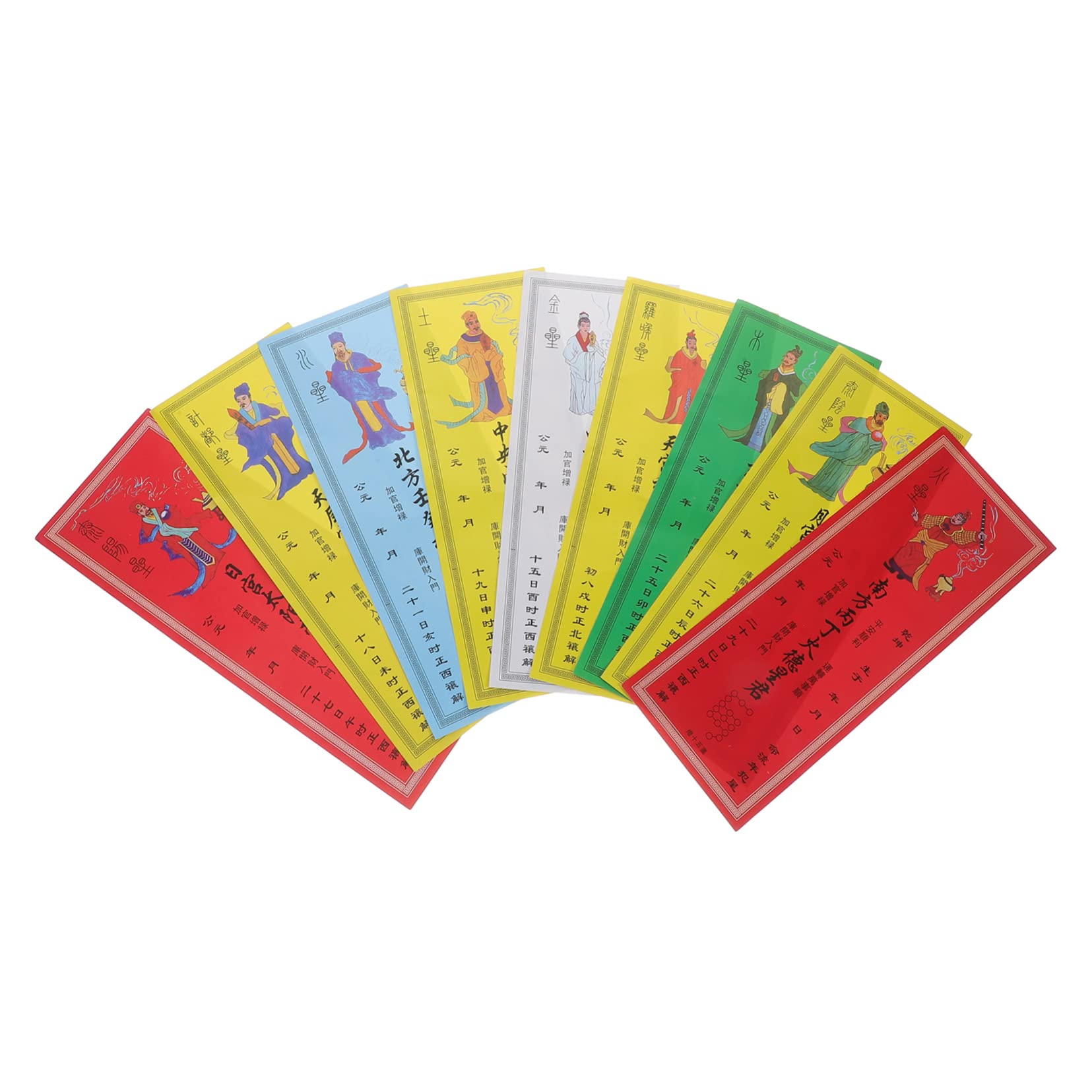 Angoily 9Pcs Tai Plaque Cards Amulet Cards for Luck and Success Auspicious Traditional Amulet Card for Prosperity