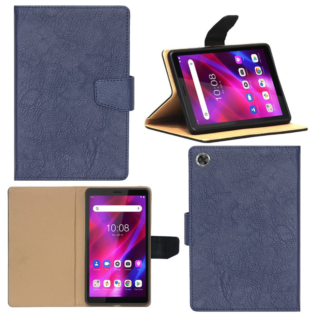 Zaoma Artificial Leather Flip case Cover for Lenovo Tab M7 (2nd Gen) TB-7305F / TB-7305I / TB-7305X 7 inch Tablet - R5 Blue (B09X76LQ38) Amazon Price History, Amazon Price Tracker