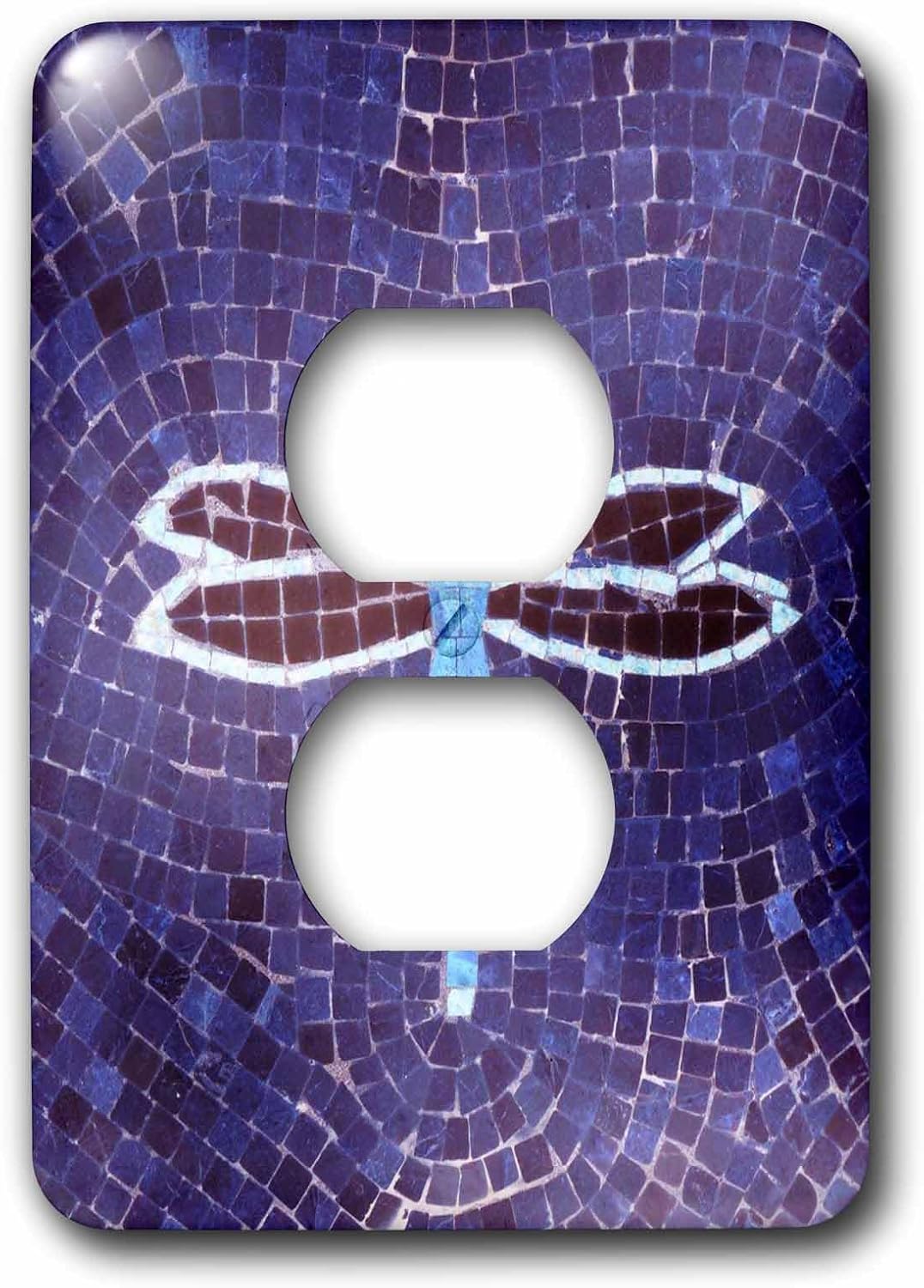 3dRose LLC lsp_29706_6 Dragonfly On Purple 2 Plug Outlet Cover