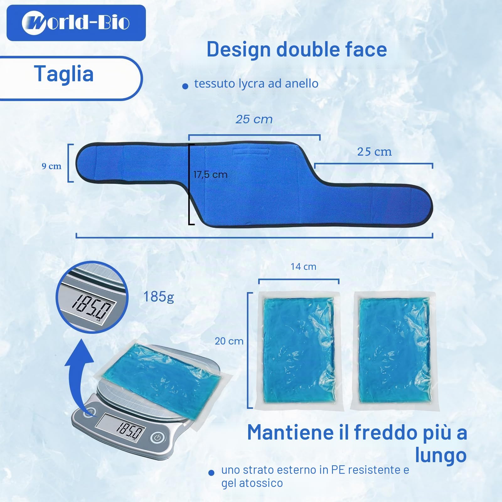 Ghiaccio Gel Riutilizzabile,Cuscinetti Terapia Caldo/Freddo,Ghiaccio Gel Caldo Freddo,Impacco di Ghiaccio per Impacchi Al Ginocchio, 8 "x 5,5"