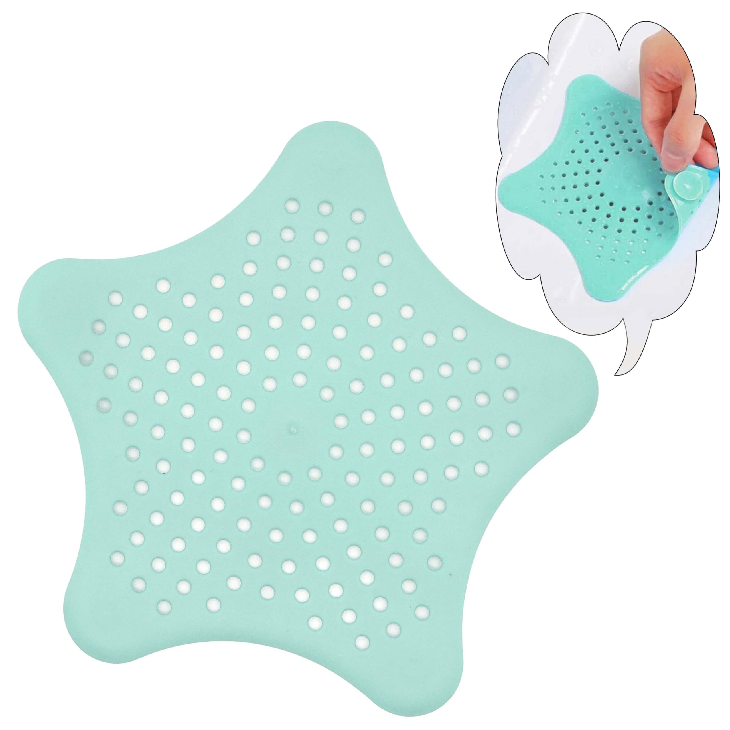 Hovuk Green Light Silicone Drain Protector, Sink Strainer, Hair Catcher For Bathroom, Bathtub, Laundry, And Kitchen, Keeps Drains Clear & Prevents Clogs
