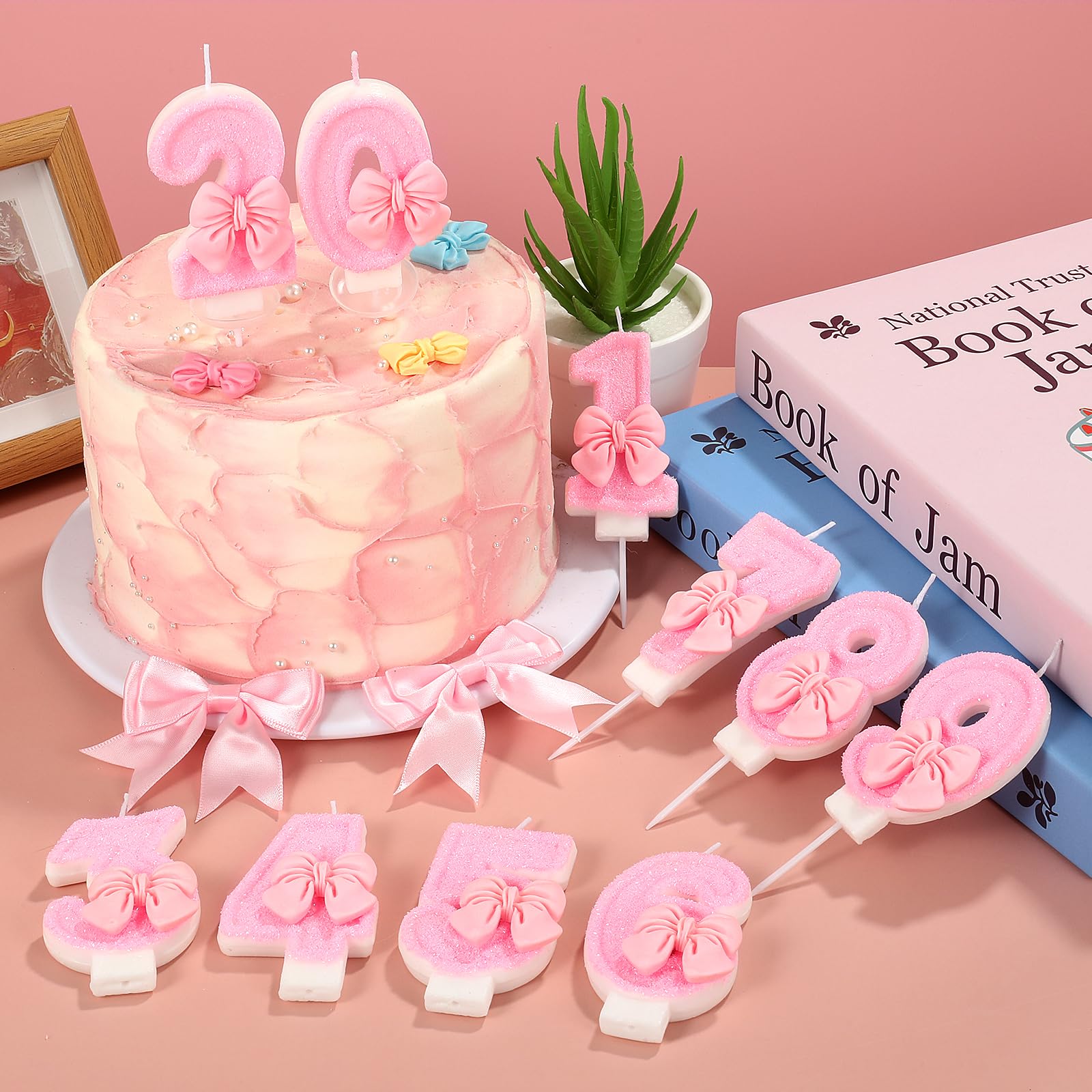 AKURIEEY Vela de cumpleaños rosa con números 0 para decoración de tartas, decoración de fiesta para niñas y mujeres, suministros de celebración de aniversario