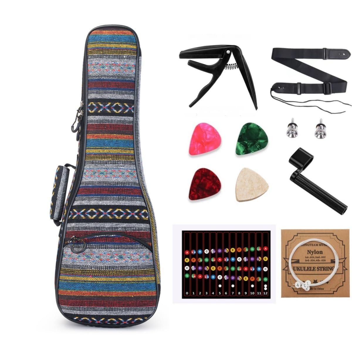 MUINS Ukulele Case,21 Soprano Ukelele Uke Bag soft and Thicker Pad