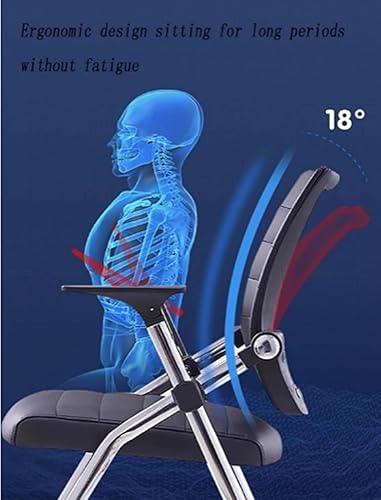 Miniatura 4 de Silla de oficina plegable, silla de oficina plegable con ruedas, sillas de entrenamiento de conferencias de cuero, respaldo, sillas de oficina