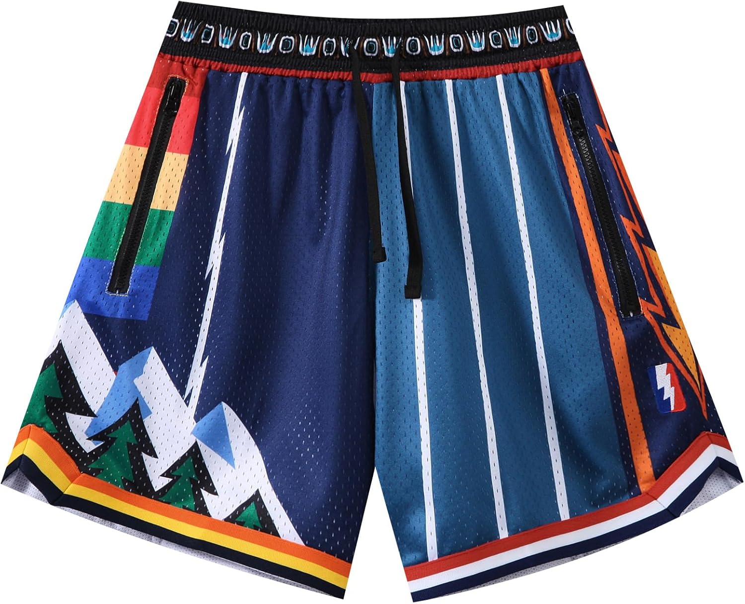 Mens Retro Basketball Shorts Cool Lightweight Mesh Gym Shorts Graphic Sports Athletic Drawstring Short