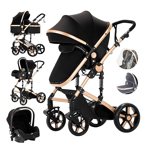 Magic ZC Sistema de viaje 3 en 1 para bebé, cochecito de bebé, cochecito de bebé, cochecito de bebé, cochecito de bebé reclinable de paisaje alto