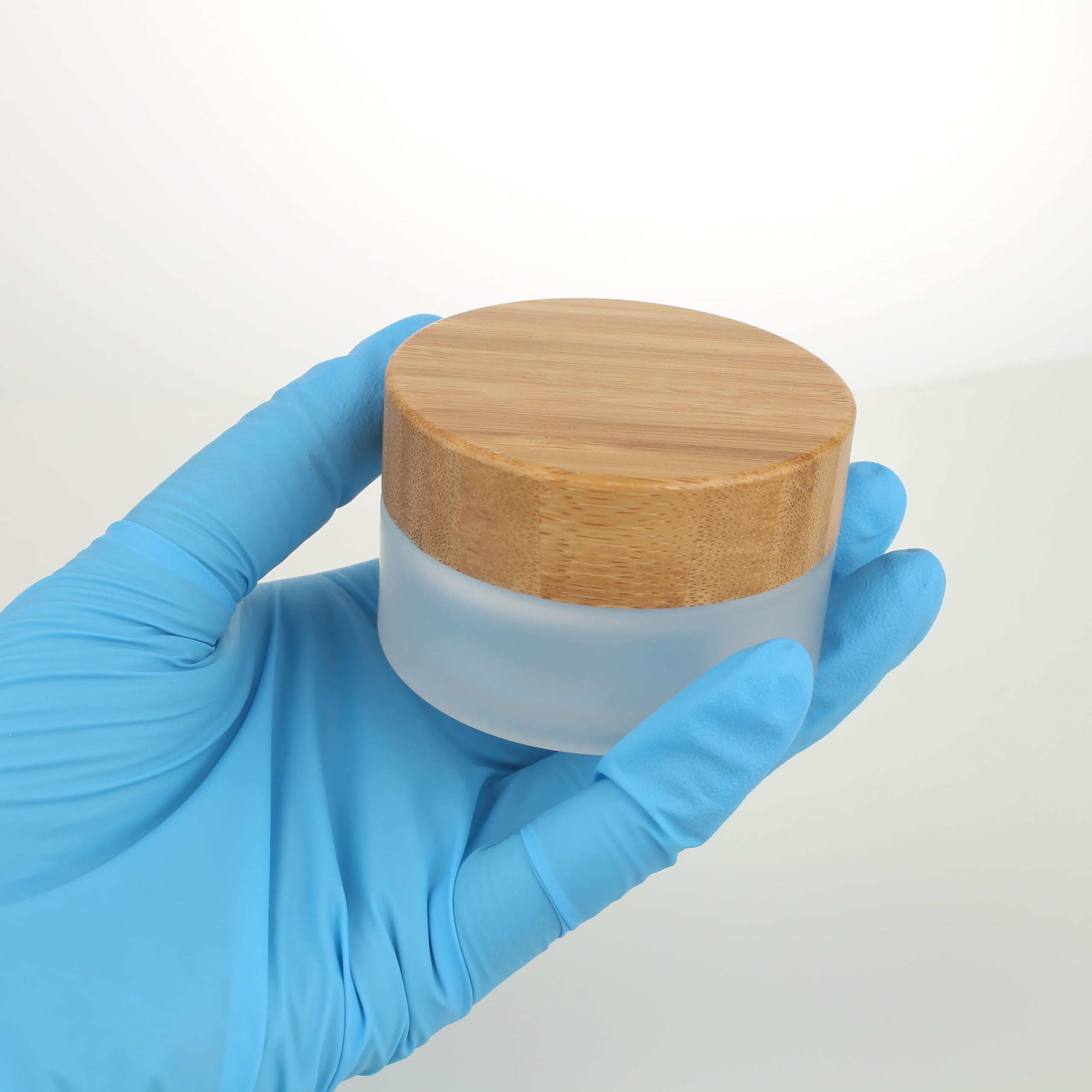 COSIDEA 5pcs Empty 1 OZ/30g Round Frosted Glass Jars with Bamboo lids - Image 4