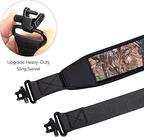 Miniatura 4 de POYOLEE Eslinga para rifle, cuero vacuno, correas de escopeta de cuero de vaca, duradera y ajustable para pistola de rifle