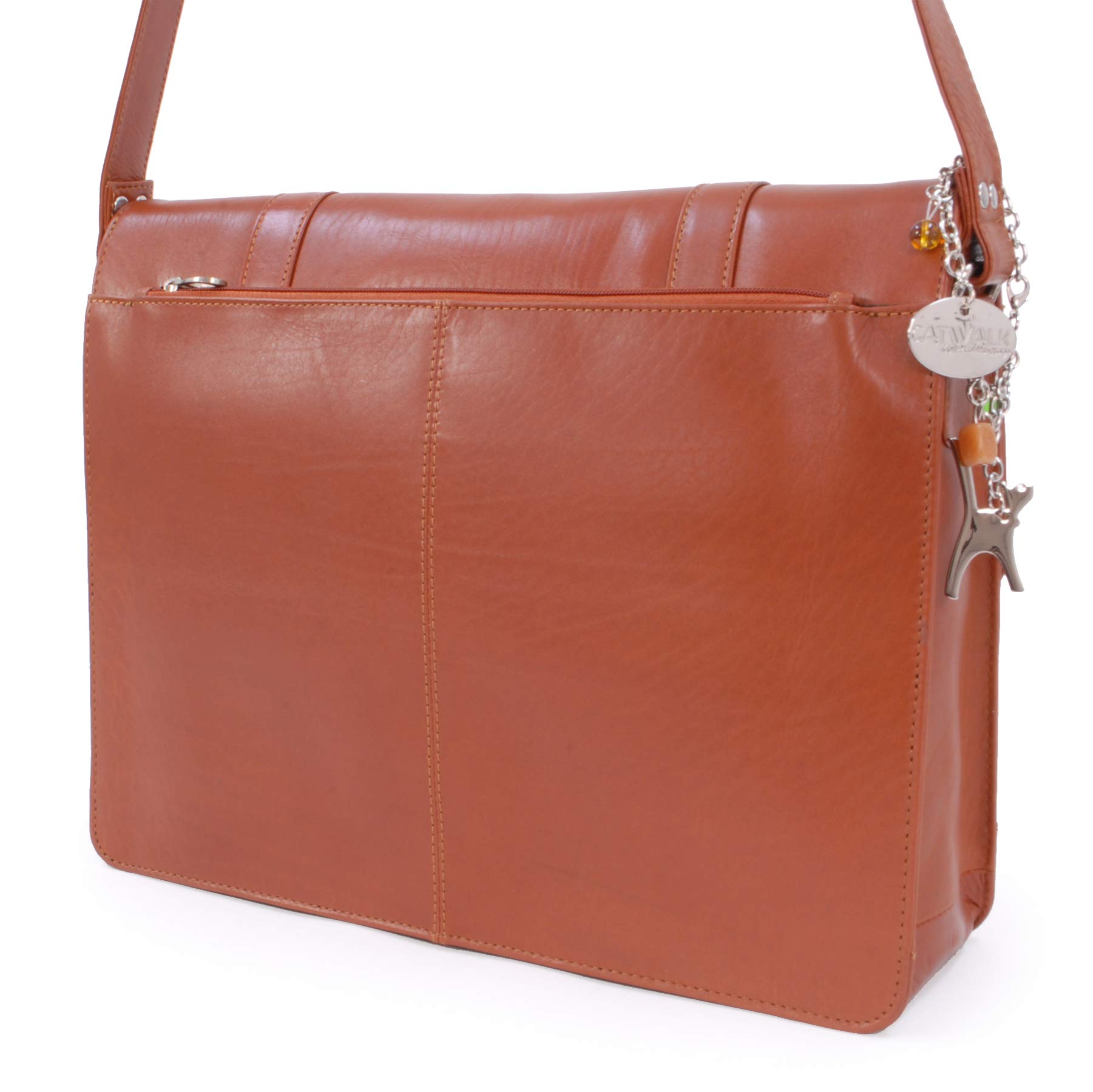 Catwalk Collection Handbags - Grande Borsa Messenger Pelle - Borsa a Tracolla per Laptop 15.6 Pollici - A4 Cartella Ufficio Donna - Apprentice