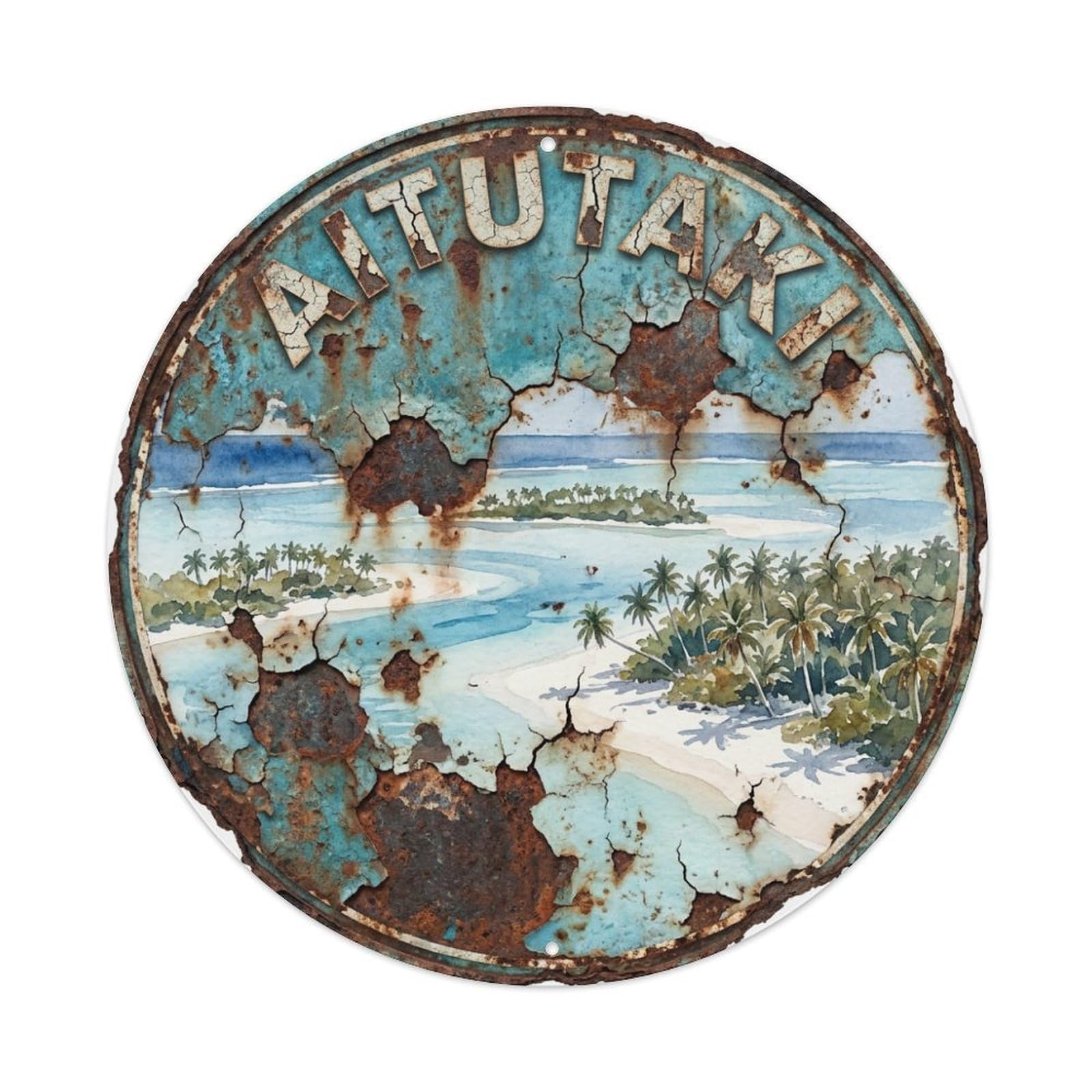 Travel Retro Cook Islands Aitutaki Metal Tin Sign