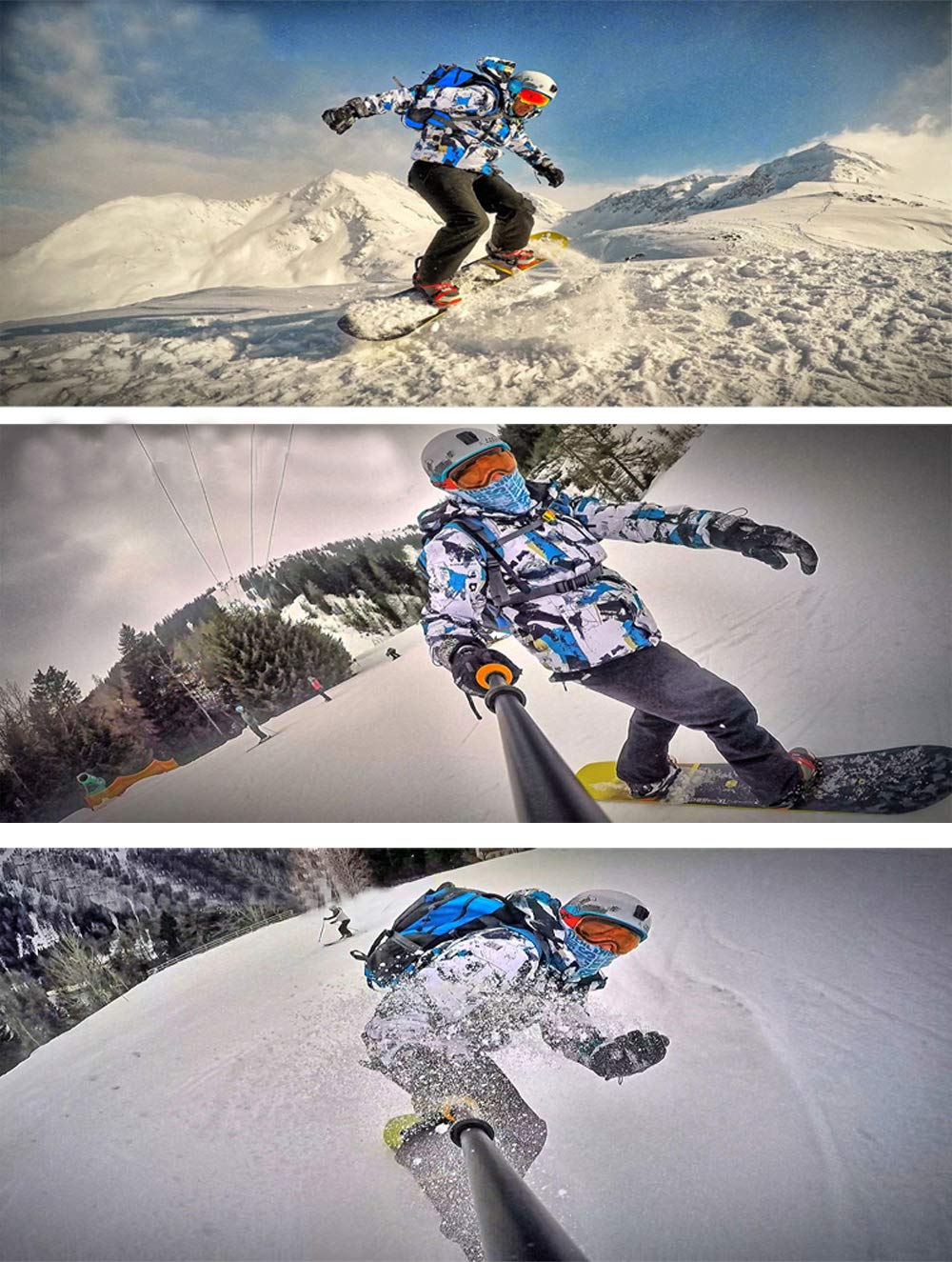 ALSOGO Giacca da Sci Invernale Impermeabile Antivento e Pantaloni Set Outdoor Hooded Snowboard Suit