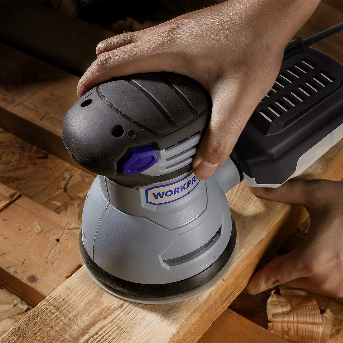 Levigatrice Orbitale MAXPRO 125mm 450W - 6 Velocit&agrave; Regolabili 6000-13000 RPM - Con Sacchetto Polvere