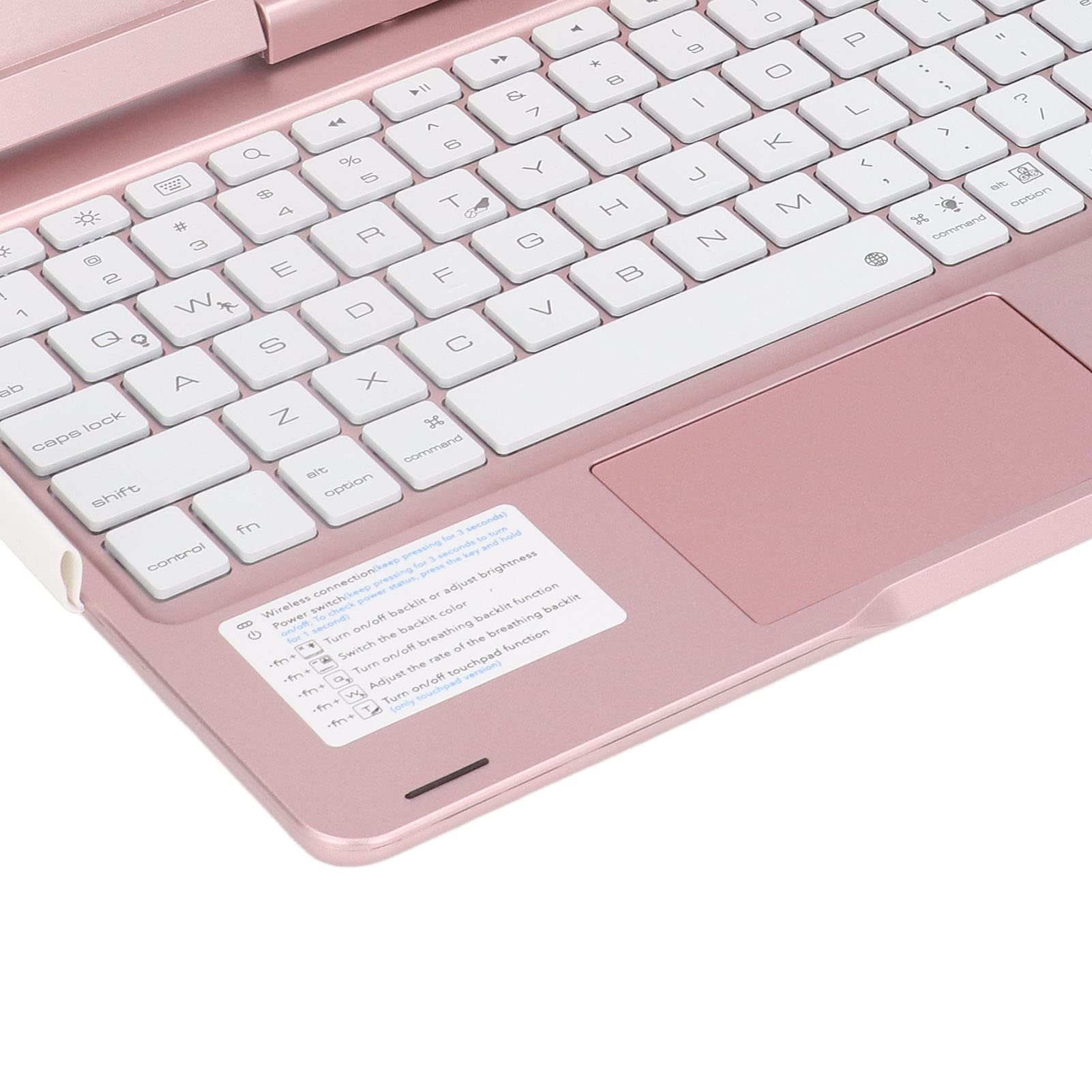 360 Obrotowa Klawiatura Touchpad Z PodświtleNiem RGB, KonstrukCja Stojaka Z Klapką WBudowane Zawias, do Tabletu Ios 11 CALI 10,9 CALA