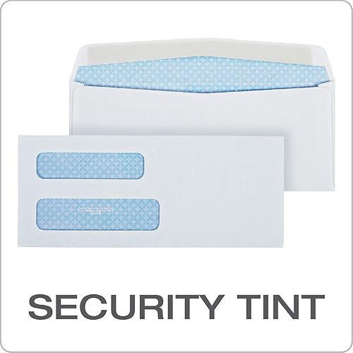 Miniatura 3 de Quality Park Sobres de seguridad #9, doble ventana, facturas y extractos de cuenta QuickBooks, 3-78 x 8-78 pulgadas, engomados, 24 libras blanco,