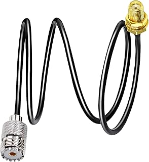 SMA to UHF Jumper Cable RG58 TUOLNK SMA Female Jack to PL259 Female Extension Cable 3.3ft(1M) SO239 to SMA RF Coax Adapter Cable for Two Way Radio Walkie Talkie
