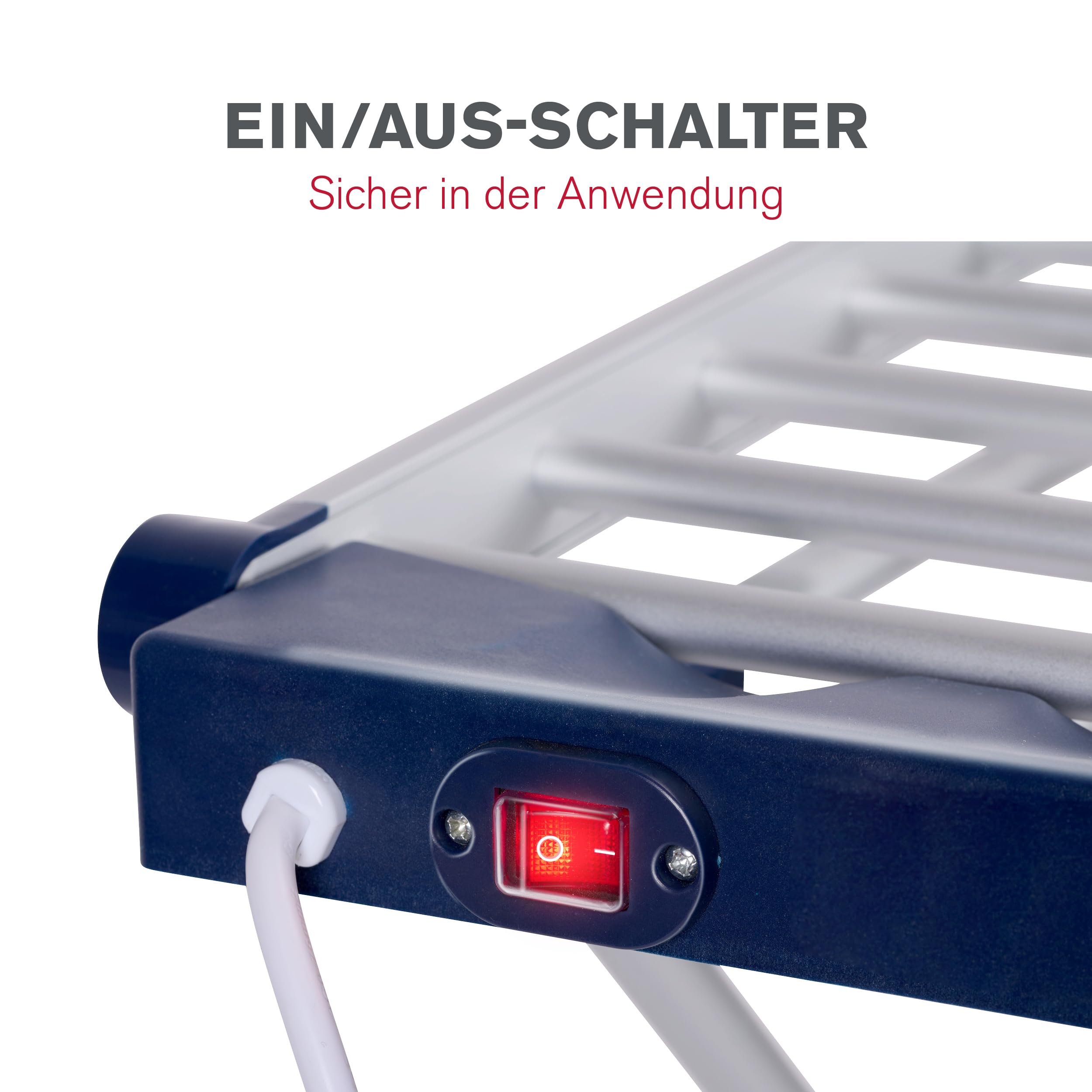 Dirt Devil Wäscheständer Beheizbar DD6003 – Trockenstab - Badheizkörper - Standtrockner 230W – Hochständer Wäschständer – 12 m Trockenlänge - Beheizbarer Wäscheständer IPX1 Schutz - Aluminium