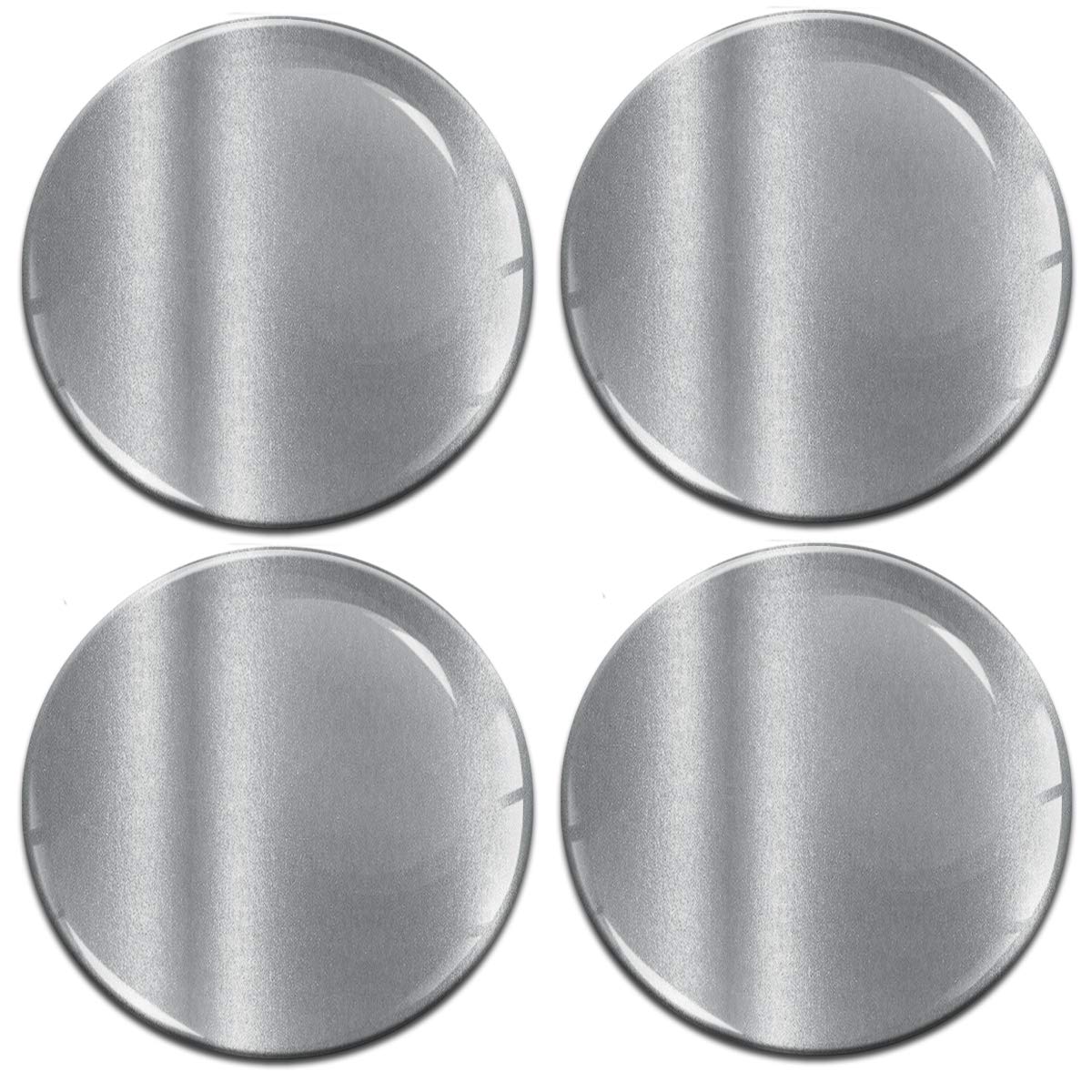 Biomar Labs® 4 x 60mm Autocollant 3D en Silicone pour Cache-Moyeu, Enjoliveurs, Centre de Roue Caches Emblème Couleur Argent A 9
