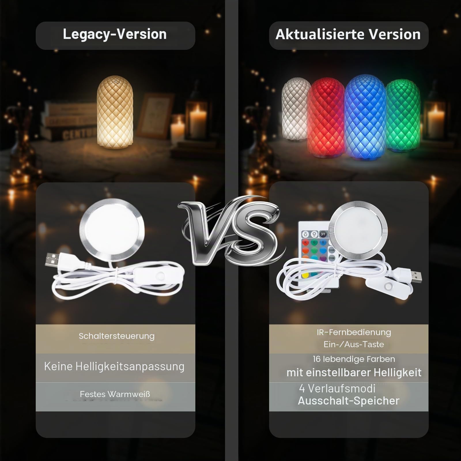 LED Lampen-Set 001 für Bambu Lab,Fernbedienung RGB LED Licht Kit für 3D-Drucker Lampen, LED Lampe kompatibel mit Bambulab A1 mini/P1P/X1C, 5V USB LED-Beleuchtungsset für Makerworld 3D-Druck (10 Stück)