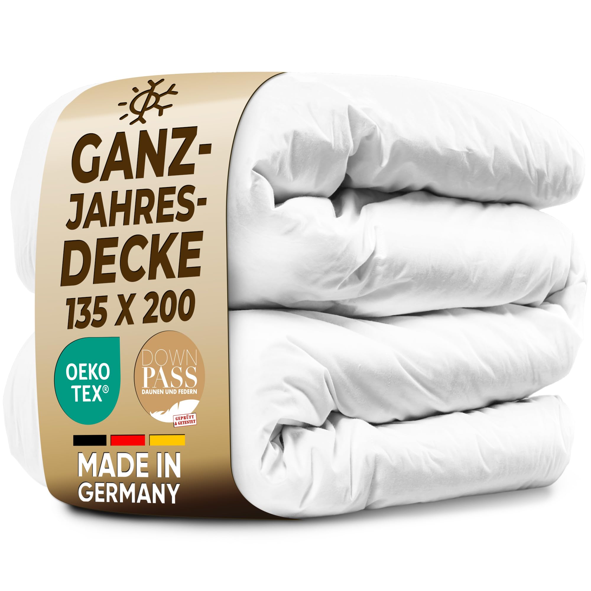 LILENO HOME Premium Daunendecke (90% Daunen / 10% Federn) – Flüsterleise & Wolkenweich – extra leichte Bettdecke – Made in Germany, Oeko-Tex & 60 °C waschbar