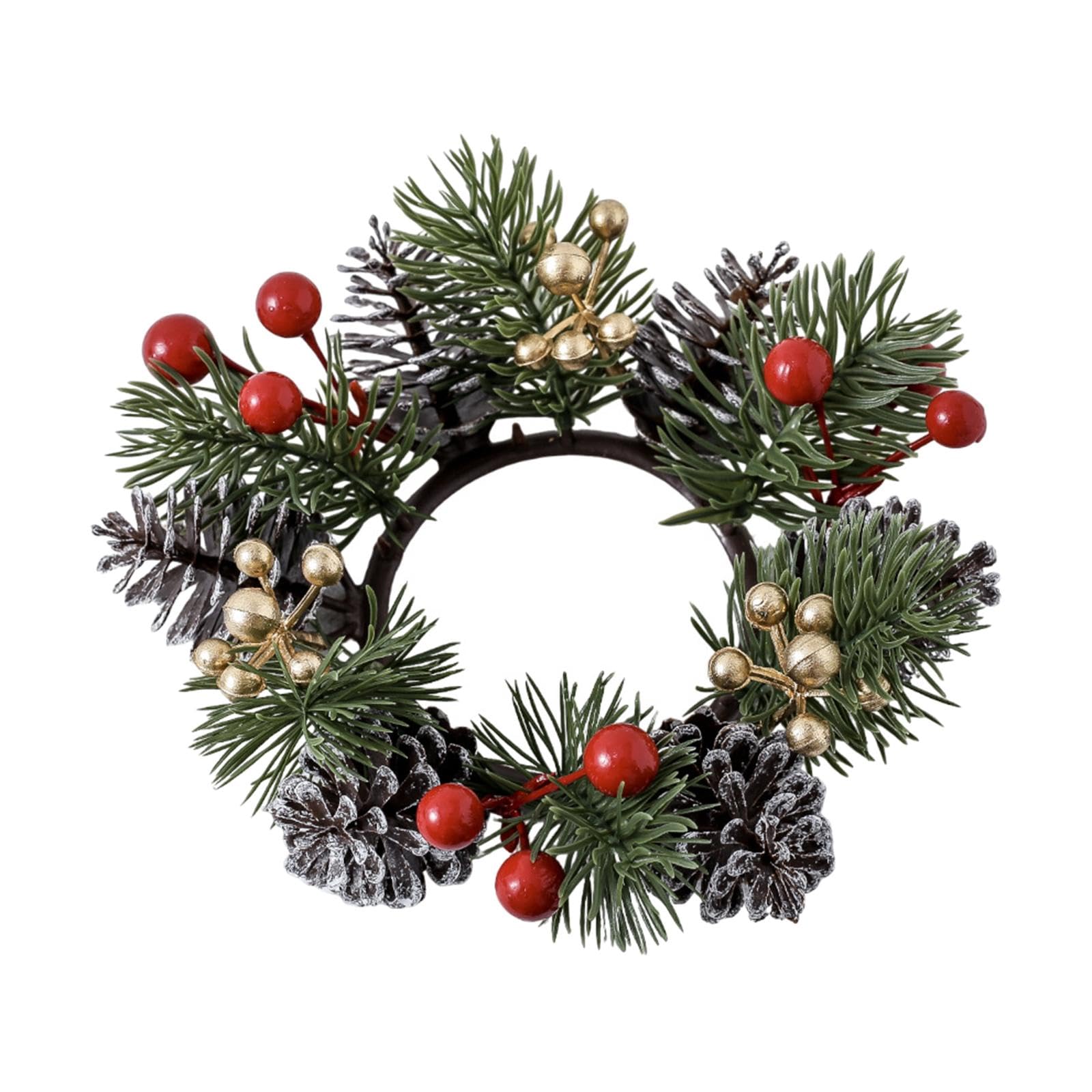 CALANDIS® Christmas Candle Ring Wreath Supplies Decor Candle Holder for Home Party Bar Gold Red | Wreaths, Garlands & Plants | Christmas & Winter | Holiday & Seasonal Dacor-image-23