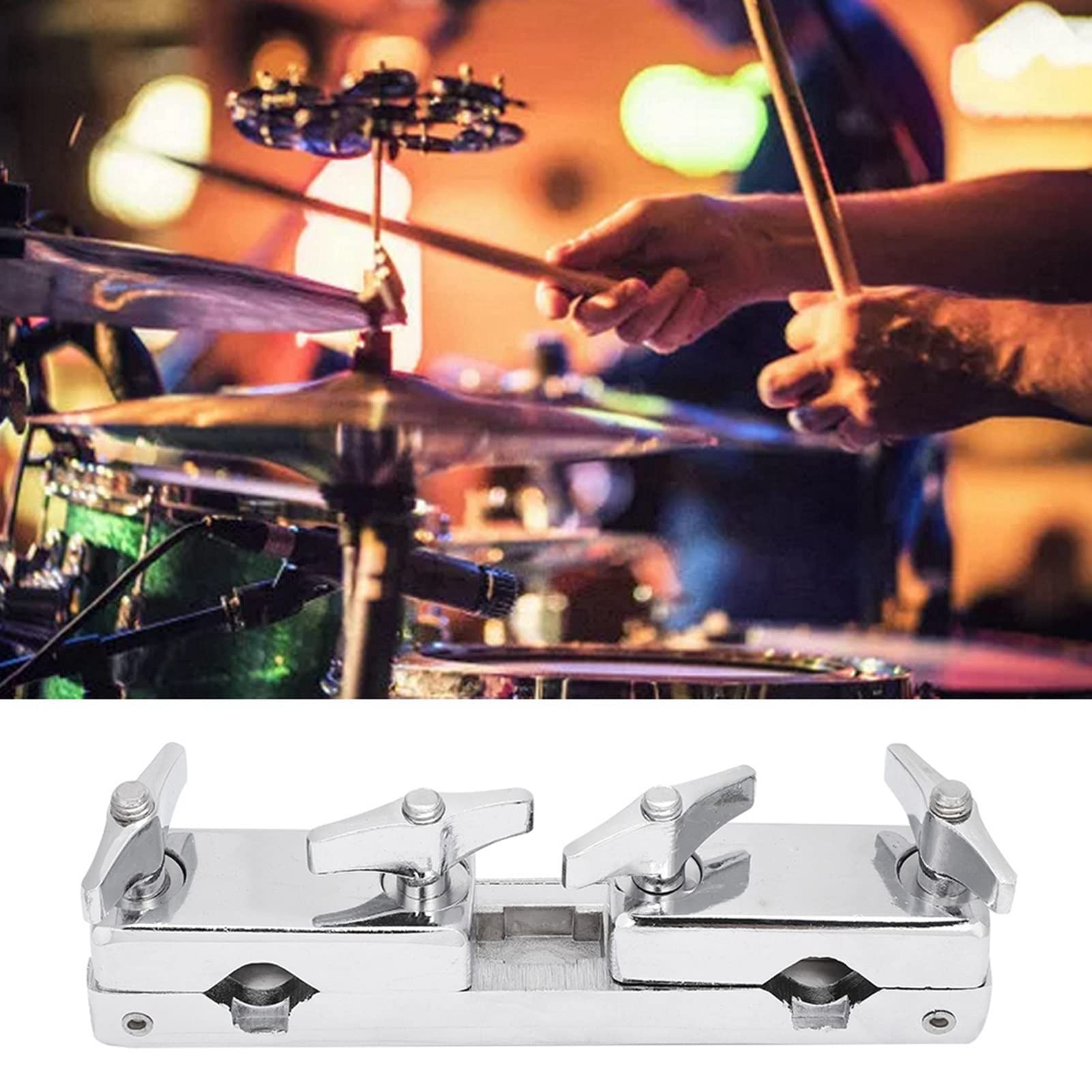 Morsetto Per Campanaccio Batteria - Supporto Metallico Regolabile Per Piatti E Percussioni - Foto 5