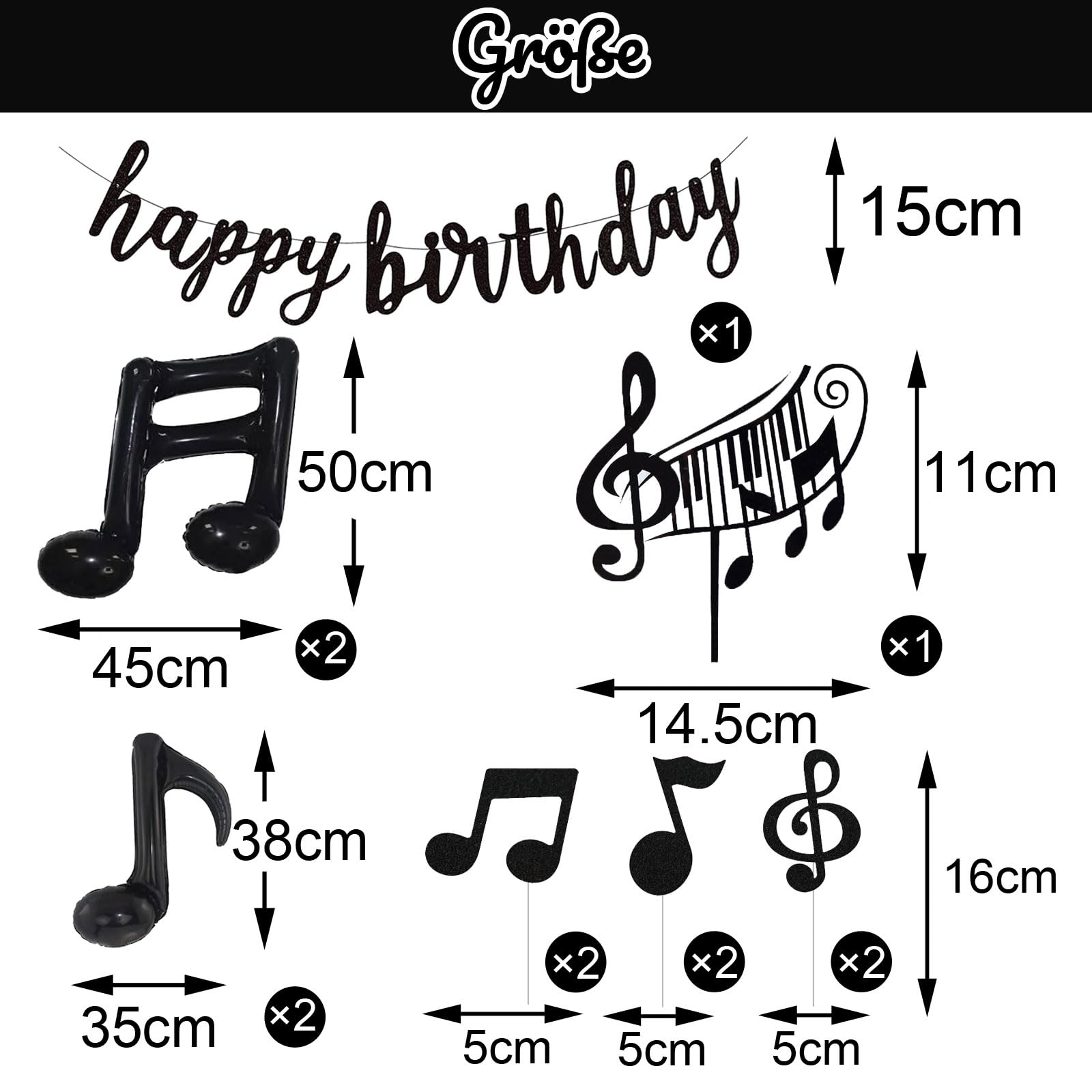 LaVenty Boule Disco Musique Gâteau Topper Guitare Gâteau Toppers Notes De Musique Boules Décorations De Gâteau Pour Musicien Fête D'anniversaire