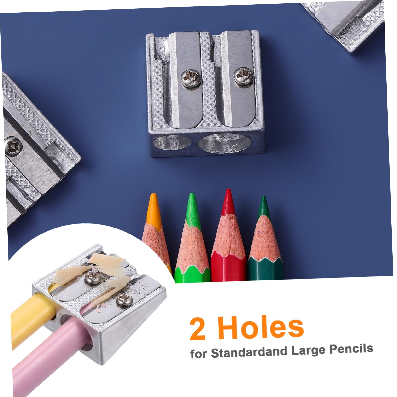 LALAFINA 64stücke Teiliges Aluminium Double Hole Bleistiftspitzer Handlicher Anspitzer Für Verschiedene Stiftgrößen Leicht Tragbar Langlebig Für Schule Und Büro