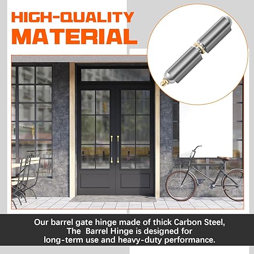 Miniatura 5 de Zonon Bisagras de barril soldables de acero al carbono, 10 unidades, 3 pulgadas, para barbacoa, ahumador, bisagra de puerta desmontable, para puerta