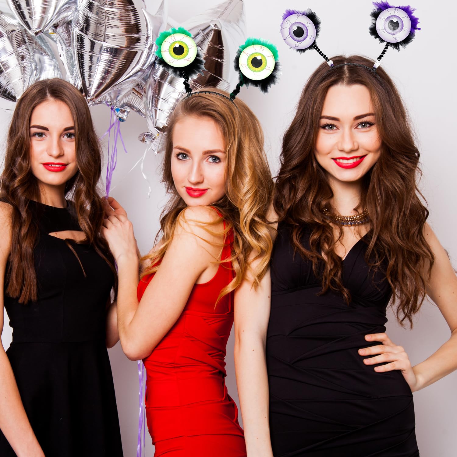 BORFUE Adult Alien Eyes Headband - Big Eye Ball Headpiece for Halloween Party Hair Hoop, Purple,green, 8 cm x 8 cm x 1 cm - Image 3