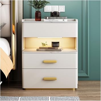 Side Tables Bedroom Bedside Table Modern Minimalist Living Room Study Three-Layer Drawer Storage Cabinet Small Bedroom Storage Bedside Table Bed Side TableB