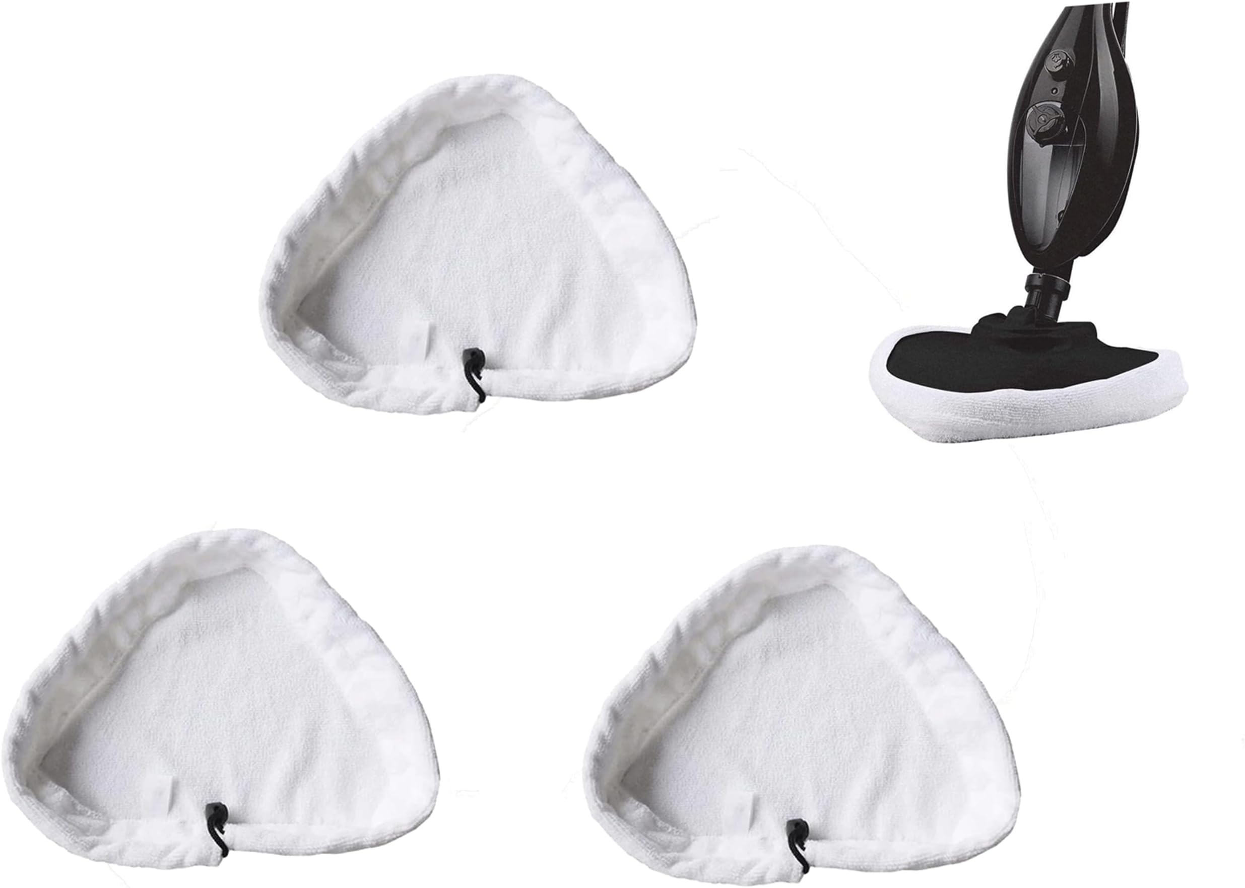 3 PCS Universal Triangle Steam Mop Pads, Compatible with H2O Steam Cleaner, X5 and Vax S2 Steam Mops, Reusable & Washable for Hard Floors, Tiles, Wood, Marble