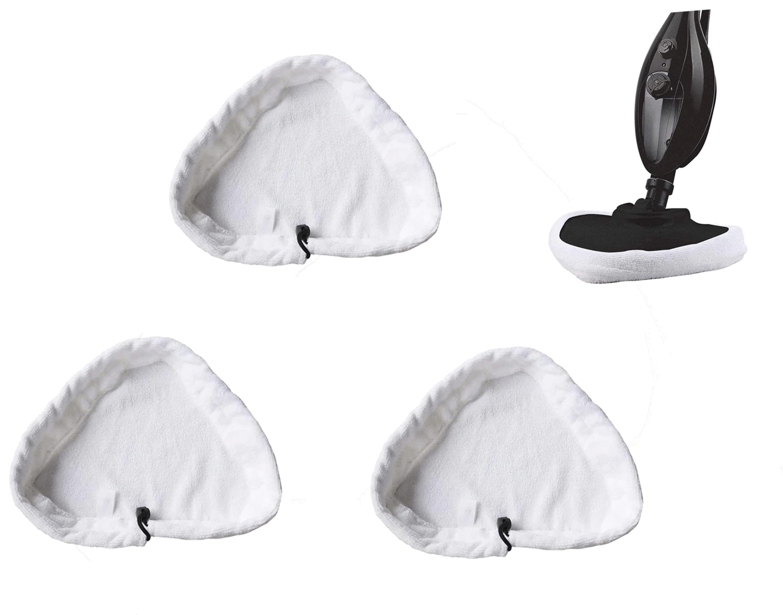 Tifee 3 Pcs Universal Triangle Steam Mop Pads, Compatible With H2o Steam Cleaner, X5 And Vax S2 Steam Mops, Reusable & Washable For Hard Floors, Tiles, Wood, Marble