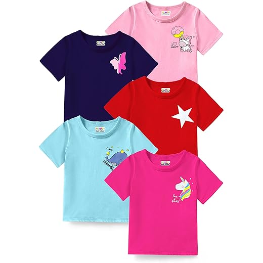 Girls Half Sleeves Cotton T-Shirt