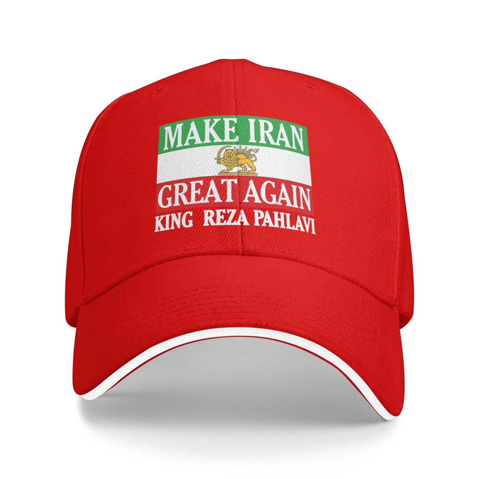 Hlbsdm Unisex Red Miga King Reza-Pahlavi Hat Make Iran Great Again Hat Trucker Cap For Men Women