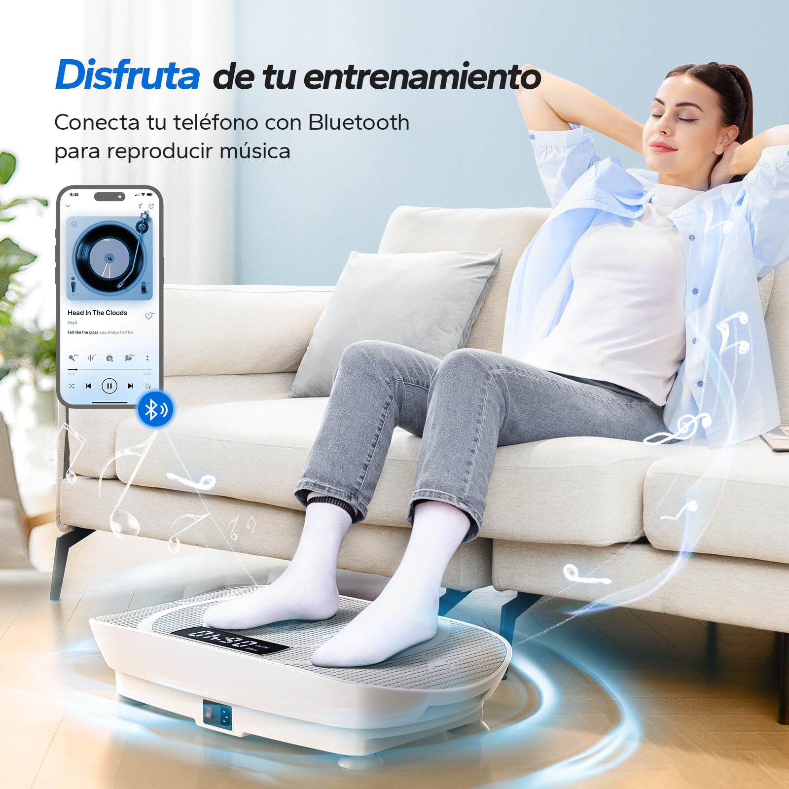MERACH CV30 Pro Potente Plataforma Vibratoria (Gris)
