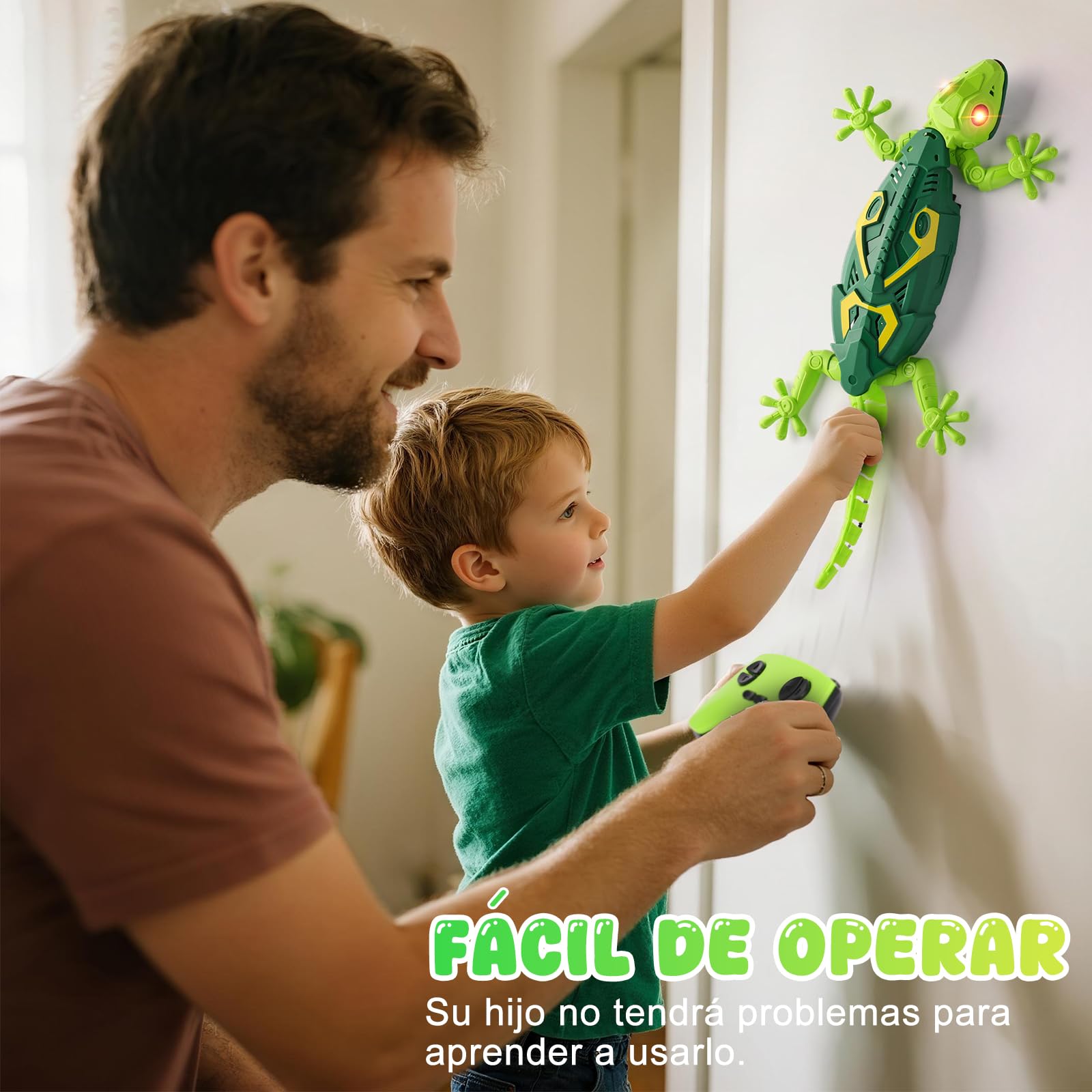 Gecko-Kletterroboter, Ferngesteuerter Gecko für Kinder, klettert an Wänden und Decken, LED-Augen,realistische Bewegungen, geeignet Jungen und Mädchen ab 3-8 Jahren