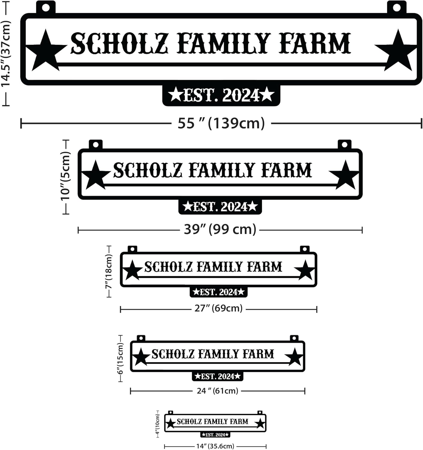 Personalized Metal Farm Sign, Customized Family Name Ranch Sign, Large Last Name Sign for Farmhouse Decoration, Outdoor Farm Wall Art, Welcome Sign, Entrance Gate Sign, Farm Lovers Gift, Garden Decor