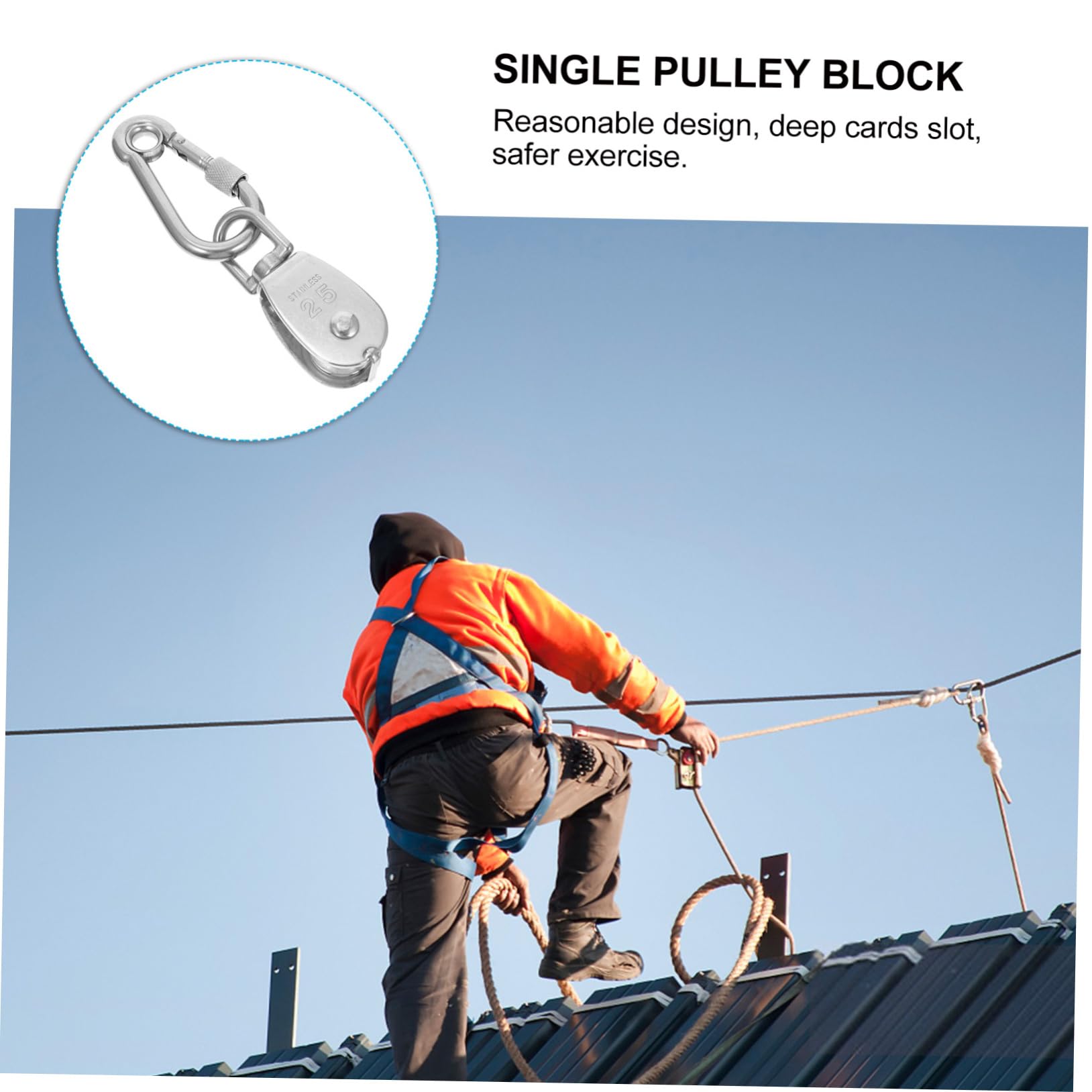 INOOMP Carrucola Singola in Acciaio Inox 304, Set da 5 Pezzi, Robusta e Facile da Installare, per Corde e Sistemi di Porta del Garage | Argento, Robusta e Facile da Installare, per Garage Door Pulley System e Gym Equipment