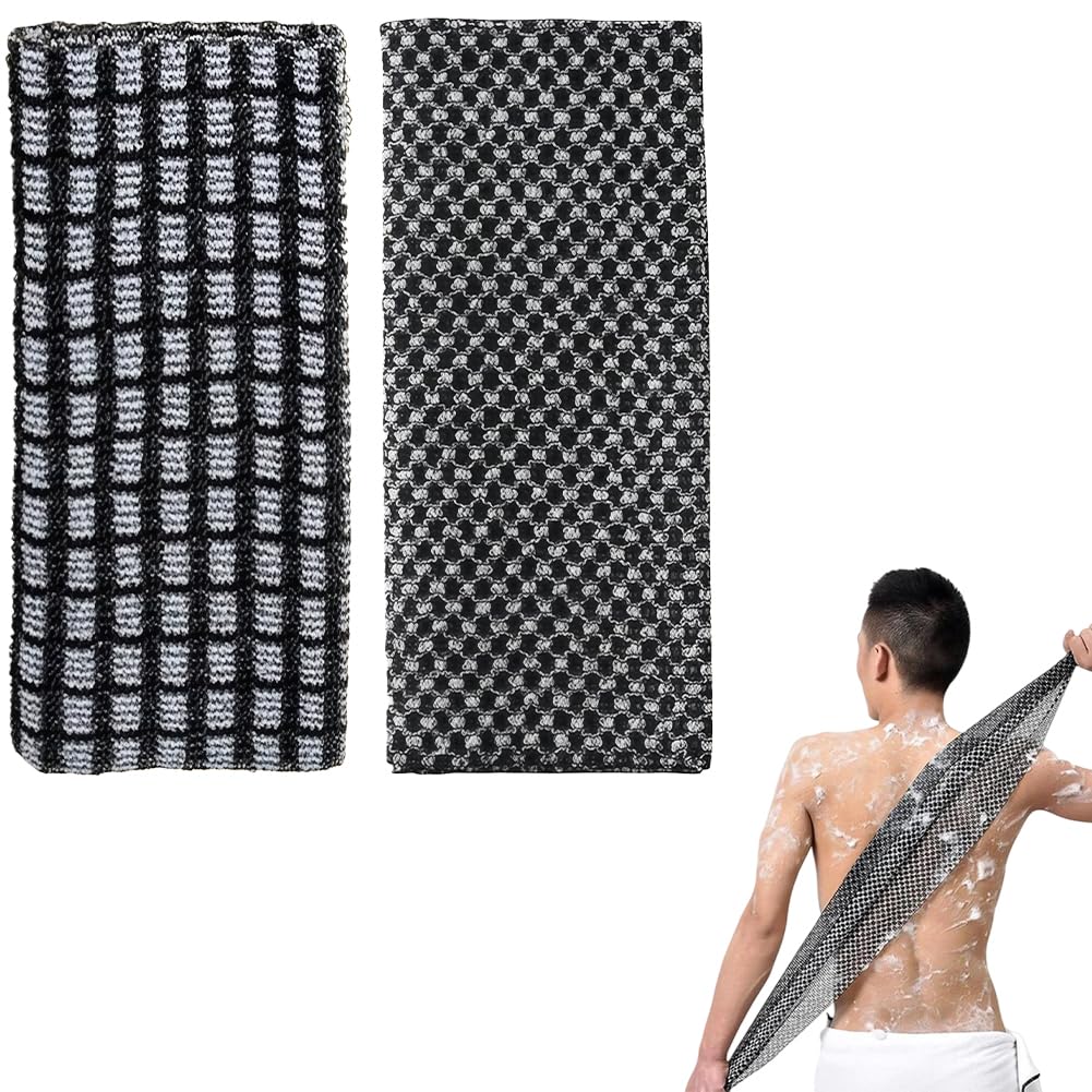 EduPlayte Japanese Exfoliating Towel Set - 2 Pack Deep Cleansing Bath Towels for Body Scrub, Premium Long Lasting Exfoliator for Smooth Skin, Authentic Japanese Style Bath Accessories