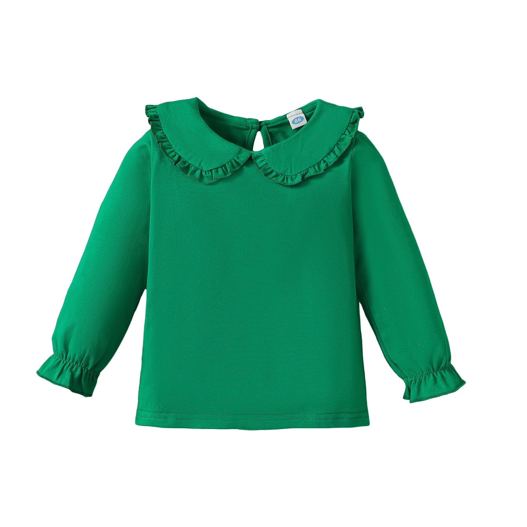 Magic Park 12M-6Y Baby Girl Long Sleeve Blouse Toddler Ruffle T-Shirt Kid Solid Color Tee Casual Tops Winter Clothes