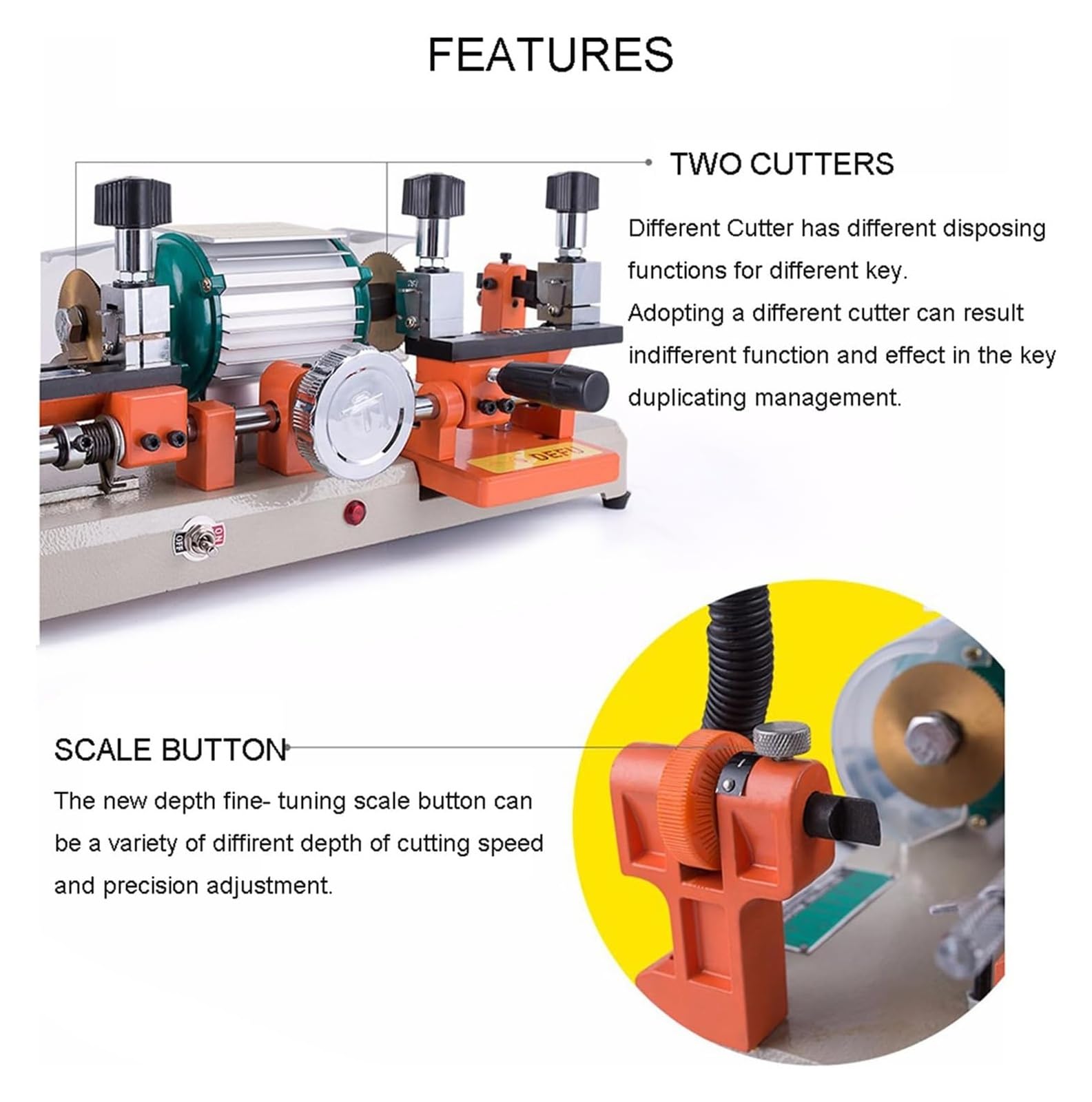 Máquina de copia multifuncional de doble cabezal, máquina de corte horizontal de llaves, herramienta de copia de llave de rueda de mano para equipos de duplicación de cerrajeros de puerta y coche