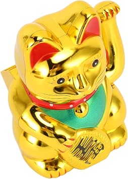 Lucky Solar Fortune Cat, Solar Powered Cute Waving Cat with 4 Inch Waving Arm for Home Gold MLY23056 4