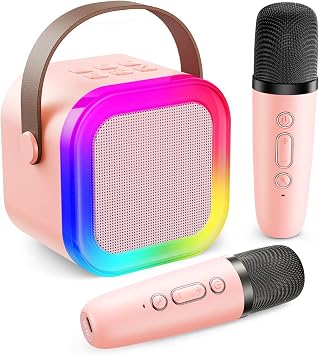 Robeve Blic 2 Mikrofonlu Çocuk Karaoke Hoparlör Pembe