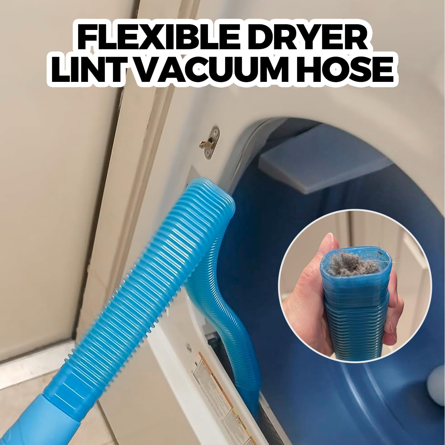 Generic Kit de limpeza de ventilação de secador, azul, plástico, conector universal, escova de fixação de mangueira de vácuo, removedor de fiapos, limpeza profunda, serve na maioria dos aspiradores