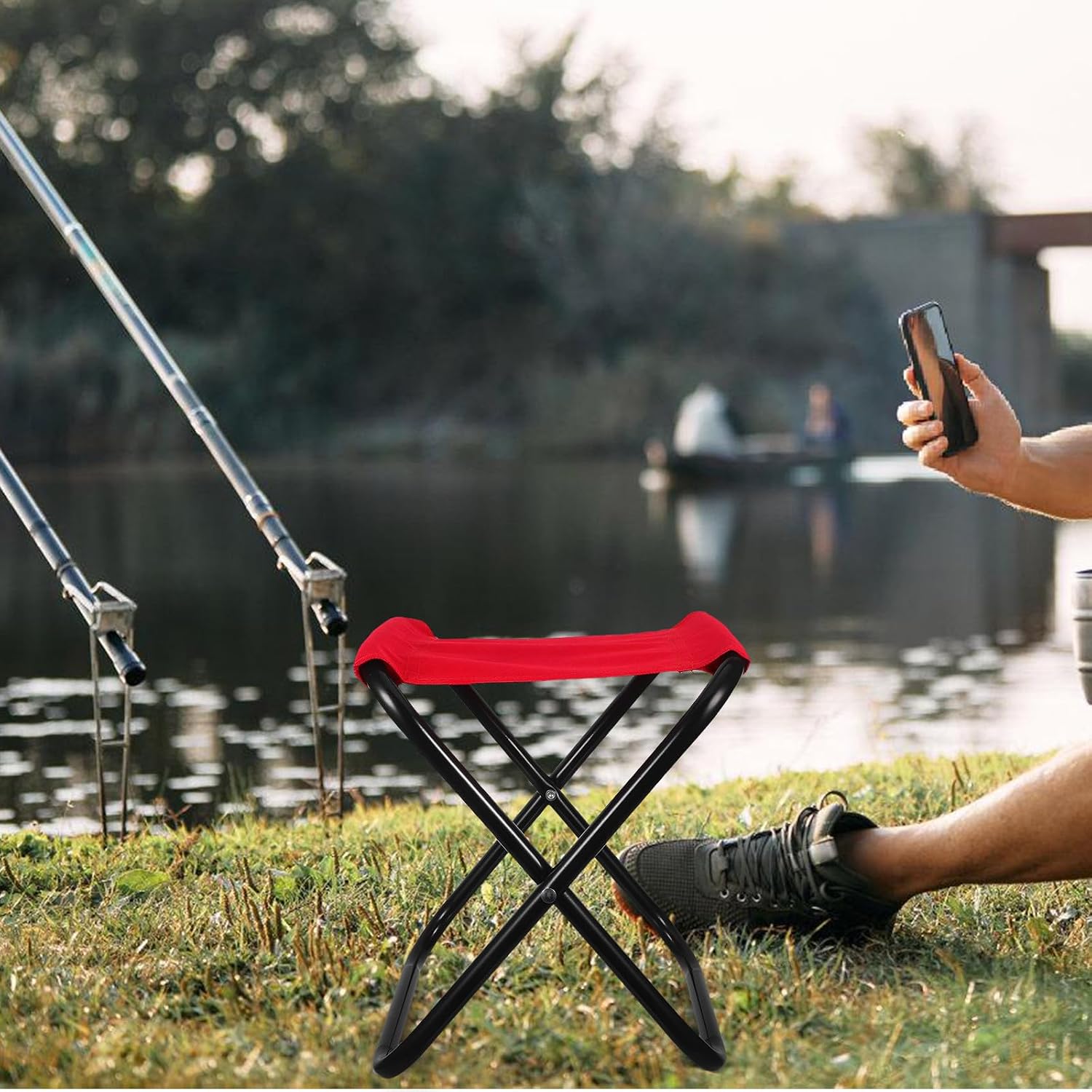 CHILDWEET Portable Foldable Outdoor Folding Chair Mini Stool Lightweight Compact Camping Stool for Fishing Hiking BBQ and Home Use