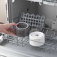 Vista 5 de Recipientes de sal y pimienta: recipiente de especias apilable de cerámica de 10 oz con tapa de madera - recipientes de almacenamiento