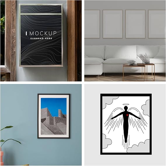 MECCANIXITY 5pcs Self Adhesive Magnetic Poster Frame Wall Sign Holder, 4x6 Magnetic Picture Frame Document Display Window Sign Wall Mount for Home Office Store Restaurant,Black