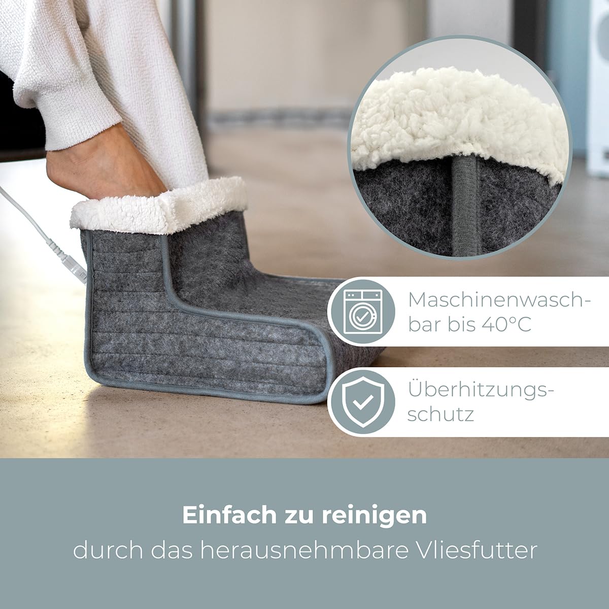 ProfiCare® elektrischer Fußwärmer | Schnellaufheizung | für alle Schuhgrößen geeignet | Fusswärmer mit Abschaltautomatik | elektronischer Fußwärmer mit 3 Temperaturstufen | One-Size | PC-FW 3058